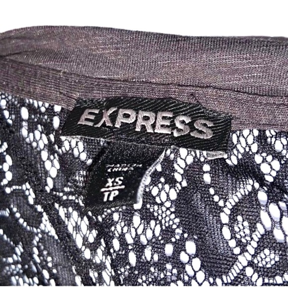 EXPRESS Iridescent Sequin Tank Sheer Lace Back EUC - Picture 6 of 6